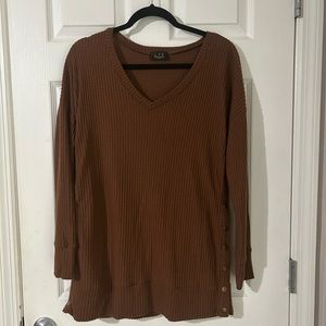 Waffle fabric sweater